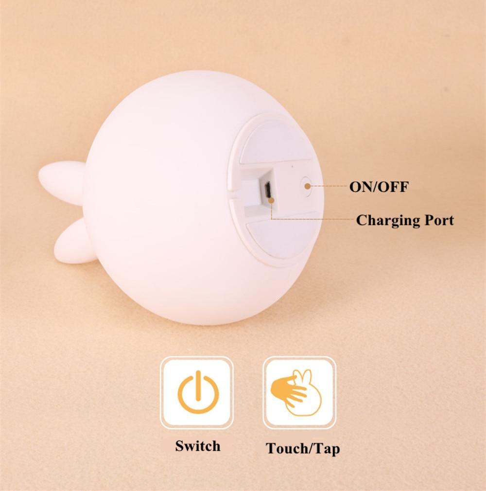 Tech Gimmicks Lighting LED Bunny Rabbit Night Light Bedside Lamp With Remote Control