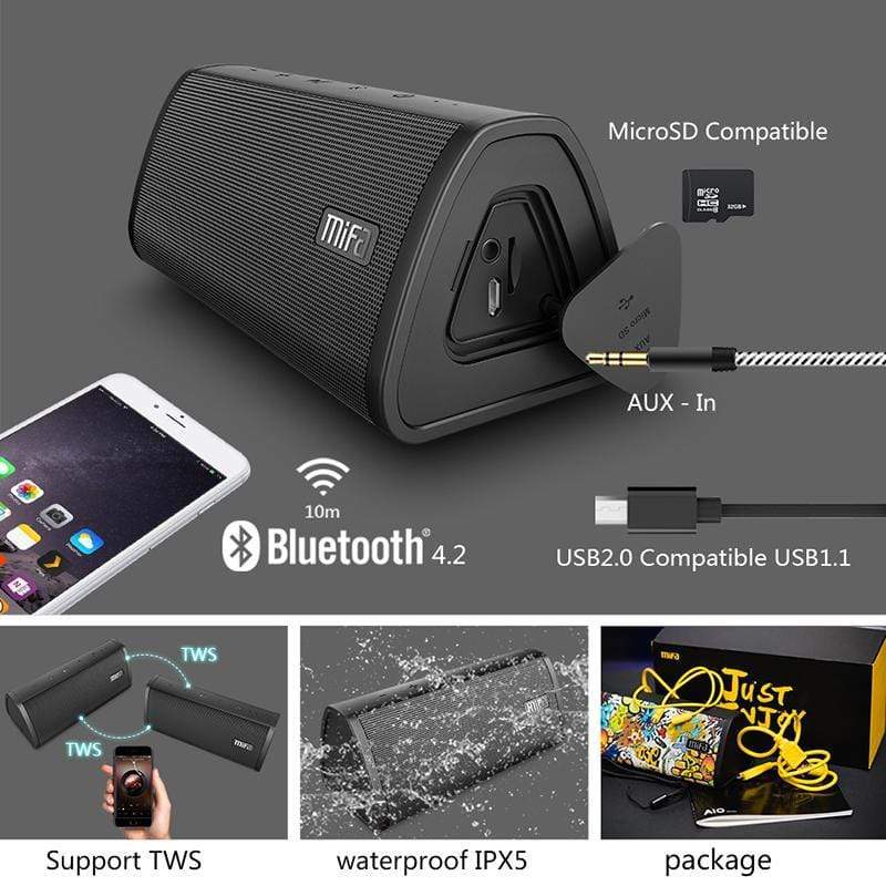 Tech Gimmicks Speaker Waterproof Portable Wireless Sound System Speaker