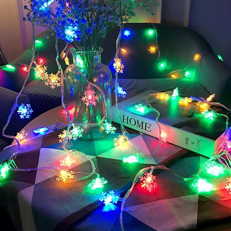 Tech Gimmicks Lighting Christmas LED snowflake fairy lights battery powered