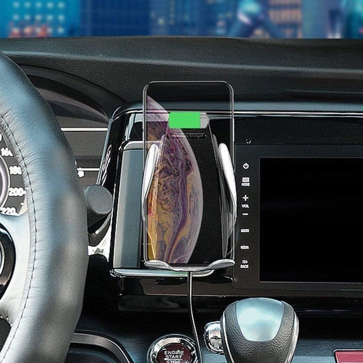 Tech Gimmicks Mobile Accessories Automatic Clamping Car Phone Holder Wireless Charging Car charger Holder Mount Air Vent