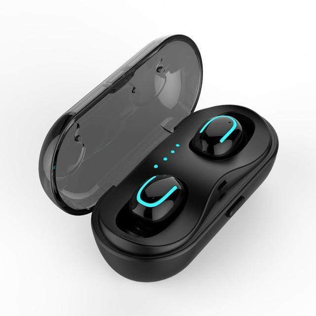 Tech Gimmicks Earphones Q13S TWS-Black Mini Twin Bluetooth 5.0 Wireless In-Ear Earphones Earbuds with Mic for Smartphones