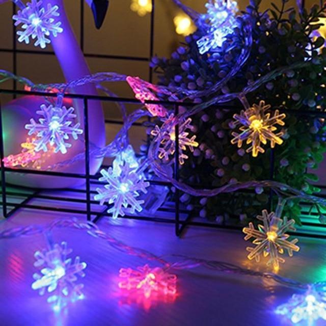 Tech Gimmicks Lighting 2m-multicolor Christmas LED snowflake fairy lights battery powered