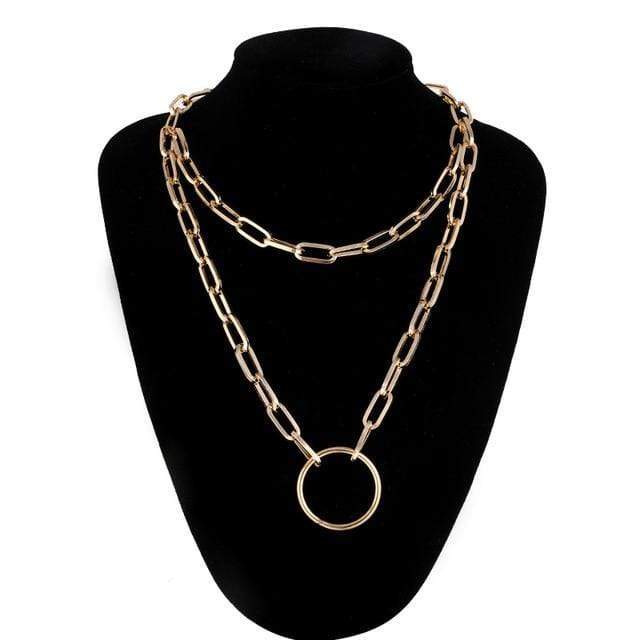 Tech Gimmicks Jewellery gold Padlock Chain Necklace - Silver & Gold