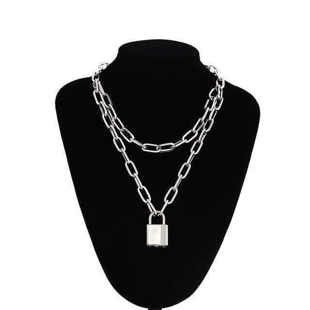 Tech Gimmicks Jewellery silver 2 Padlock Chain Necklace - Silver & Gold