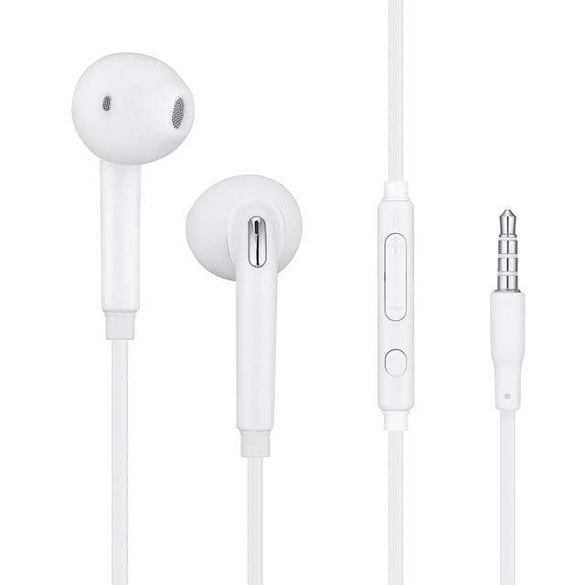 Tech Gimmicks Earphones White 3.5mm Stereo Earphones Wired In-Ear Headset with Microphone