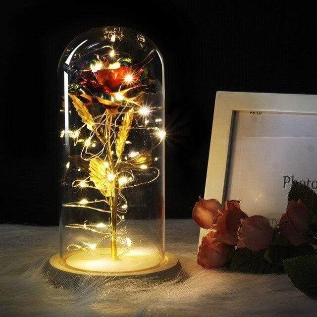 Tech Gimmicks Lighting Multi colour Enchanted Beauty And Beast Rose In Glass LED