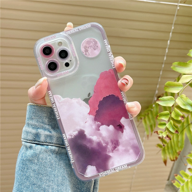 Moon and Mountain Night Dusk/Dawn Cloud iPhone Case V1