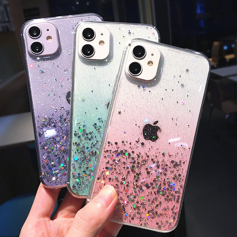 Clear Glitter Phone Case For iPhones