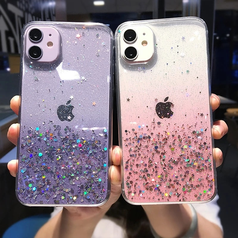 Clear Glitter Phone Case For iPhones
