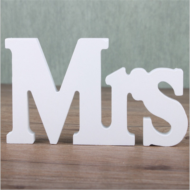Mr and Mrs Wedding Decoration Wooden Letters