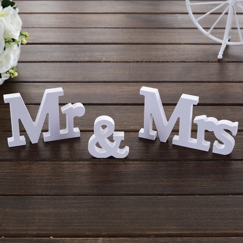 Mr and Mrs Wedding Decoration Wooden Letters
